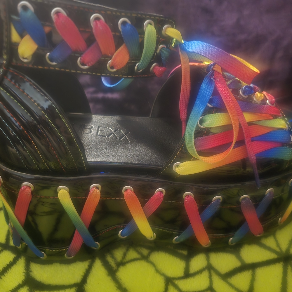 Sold out rare Club exx Rude Awakening Rainbow platforms.. - Picture 5 of 9